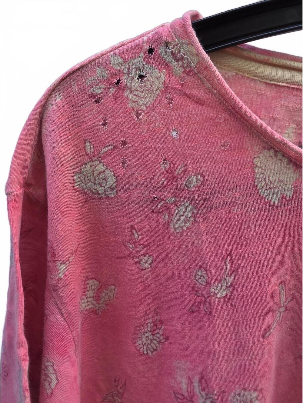 Magnolia Pearl Nectar Floral Boyfriend Tee in La Tuna- One Size Cotton - Picture 2 of 15